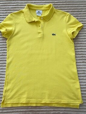 Lacoste Women’s Bright Yellow Pique Polo Shirt 38/6